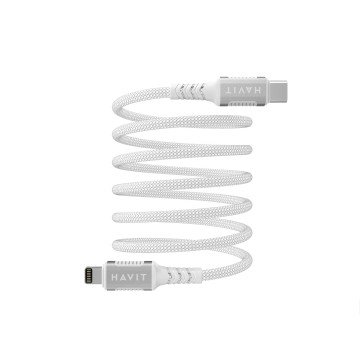 Havit CB6298 - Magnetic USB type C-Lightning cable, 1 m (white)