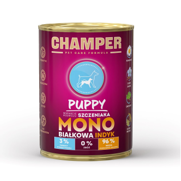 CHAMPER Puppy Monoprotein Turkey - wet dog food - 400g