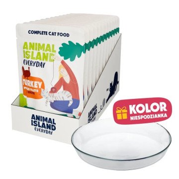 ANIMAL ISLAND Everyday Turkey in broth Box - wet cat food - 12x85g + free plate ANIMAL ISLAND Everyday Turkey in broth Box - wet cat food - 12x85g + free plate