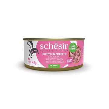 SCHESIR Tuna with ham in broth - wet cat food - 140g