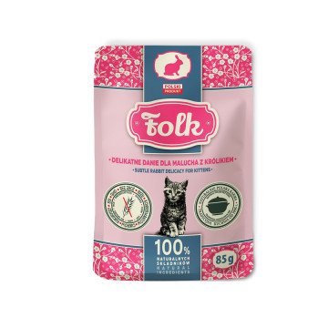 FOLK Kitten Subtle rabbit delicacy - wet cat food - 85g FOLK Kitten Subtle rabbit delicacy - wet cat food - 85g