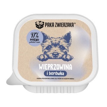 PAKA ZWIERZAKA Pork with blueberries Mono - wet dog food - 150g PAKA ZWIERZAKA Pork with blueberries Mono - wet dog food - 150g