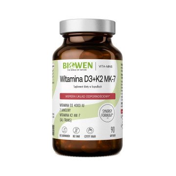 BIOWEN Vitamins D3 + K2 MK-7 – food supplement for humans – 90 capsules BIOWEN Vitamins D3 + K2 MK-7 – food supplement for humans – 90 capsules
