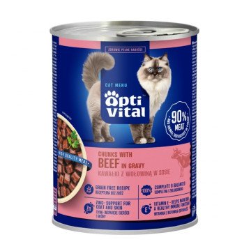 OPTIVITAL Beef in gravy - wet cat food - 415g OPTIVITAL Beef in gravy - wet cat food - 415g