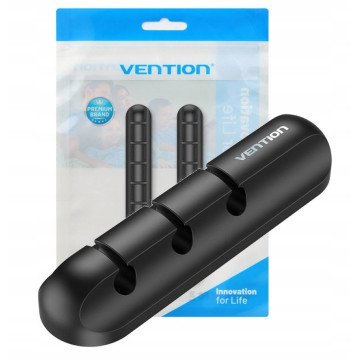 Vention 5-port cable organiser, 2 pcs, black