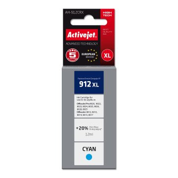 Activejet AH-912CRX Ink Cartridge (replacement for HP 912XL 3YL81AE; Premium; 990 pages; cyan) Activejet AH-912CRX Ink Cartridge (replacement for HP 912XL 3YL81AE; Premium; 990 pages; cyan)