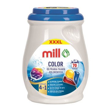 MILL PROFESSIONAL 3-chamber colour wash capsules 70 pcs. MILL PROFESSIONAL 3-chamber colour wash capsules 70 pcs.