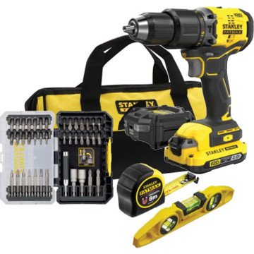 DRILL/DRIVER SET WITH ACCESSORIES SFMCK101D1S STANLEY DRILL/DRIVER SET WITH ACCESSORIES SFMCK101D1S STANLEY