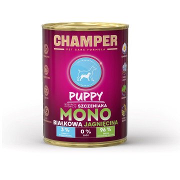 CHAMPER Puppy Monoprotein Lamb - wet dog food - 400g