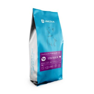 LINCOLN Ultra premium Adult Large and medium Beef with rice - dry dog food - 12kg LINCOLN Ultra premium Adult Large and medium Beef with rice - dry dog food - 12kg