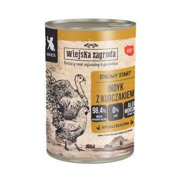 WIEJSKA ZAGRODA Kittens Turkey with chicken - wet cat food - 400g