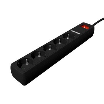 Gembird SPG5-U2-5-02 power extension 1.5 m 5 AC outlet(s) Indoor Black Gembird SPG5-U2-5-02 power extension 1.5 m 5 AC outlet(s) Indoor Black
