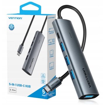 Hub 5v1 USB-C 3.0 Vention 0.15m Hub 5v1 USB-C 3.0 Vention 0.15m