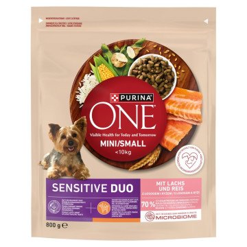 PURINA One Mini/Small Sensitive Salmon, rice - dry dog food - 800 g