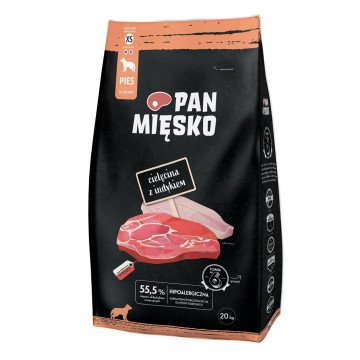 PAN MIĘSKO Veal with turkey XS - dry dog food - 20kg PAN MIĘSKO Veal with turkey XS - dry dog food - 20kg