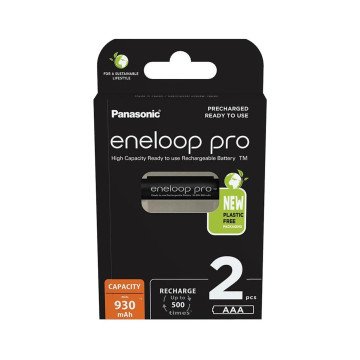Rechargeable batteries PANASONIC ENELOOP PRO AAA 930 mAh 2 szt (BK-4HCDE/2CP) Rechargeable batteries PANASONIC ENELOOP PRO AAA 930 mAh 2 szt (BK-4HCDE/2CP)