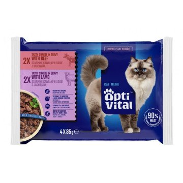 OPTIVITAL Lamb and beef - wet cat food - 4x85g OPTIVITAL Lamb and beef - wet cat food - 4x85g
