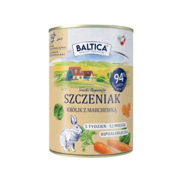 BALTICA Smaki regionów Puppy Rabbit with carrot - wet dog food - 400g