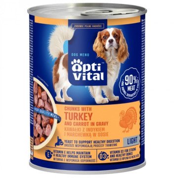 OPTIVITAL Chunks with turkey and carrots in gravy - wet dog food - 415g OPTIVITAL Chunks with turkey and carrots in gravy - wet dog food - 415g