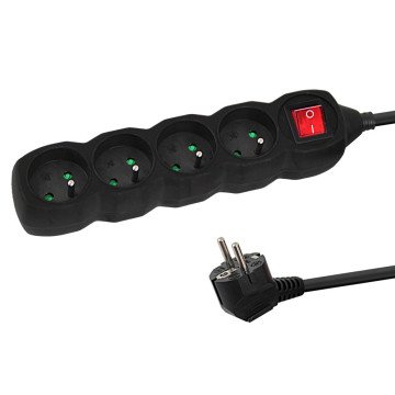 Esperanza ELK213K Power strip 4GN/3M Black Esperanza ELK213K Power strip 4GN/3M Black