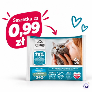FRENDI Cod and trout in sauce box – wet cat food – 4x100g FRENDI Cod and trout in sauce box – wet cat food – 4x100g