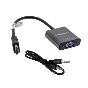 Lanberg AD-0017-BK video cable adapter 0.2 m VGA (D-Sub) HDMI Type A (Standard) Black Lanberg AD-0017-BK video cable adapter 0.2 m VGA (D-Sub) HDMI Type A (Standard) Black