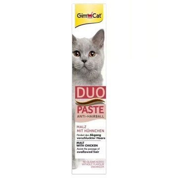 GIMCAT Duo Paste Anti-Hairball with Chicken – cat treat – 50g