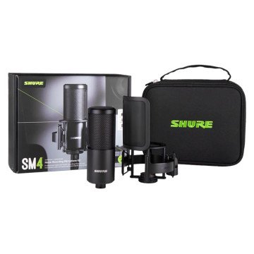 Shure SM4-K-KIT - condenser microphone, externally polarised, handle, popfilter, case Shure SM4-K-KIT - condenser microphone, externally polarised, handle, popfilter, case