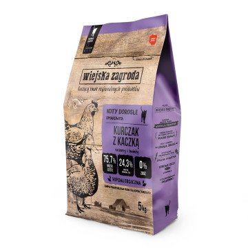 WIEJSKA ZAGRODA Chicken and Duck - dry cat food - 5 kg WIEJSKA ZAGRODA Chicken and Duck - dry cat food - 5 kg