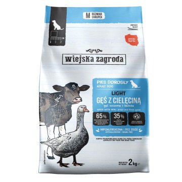 WIEJSKA ZAGRODA Light Goose with veal - dry dog food - 2kg WIEJSKA ZAGRODA Light Goose with veal - dry dog food - 2kg