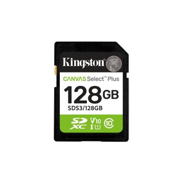 Kingston Technology 128GB SDXC Canvas Select Plus Gen3 150MB/s C10 UHS-I U1 V10 Kingston Technology 128GB SDXC Canvas Select Plus Gen3 150MB/s C10 UHS-I U1 V10