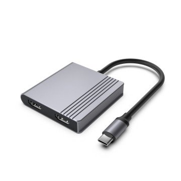Gembird A-CM-COMBO3-04 USB Type-C 3-in-1 multi-port adapter (2x USB port + 2x HDMI + PD), space grey Gembird A-CM-COMBO3-04 USB Type-C 3-in-1 multi-port adapter (2x USB port + 2x HDMI + PD), space grey