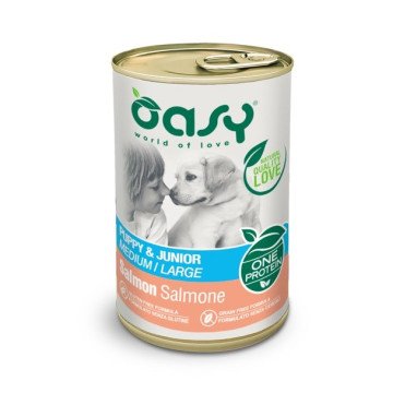 OASY One Protein Puppy & Junior Medium/Large Salmon - wet dog food - 400g OASY One Protein Puppy & Junior Medium/Large Salmon - wet dog food - 400g