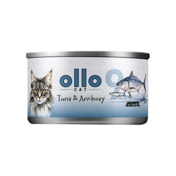 OLLO Cat nr 9 Tuna & Anchovy in broth - wet cat food - 70g OLLO Cat nr 9 Tuna & Anchovy in broth - wet cat food - 70g