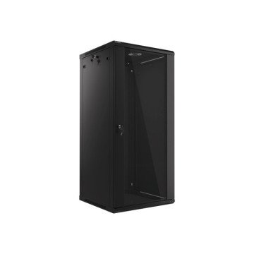 Lanberg wall-mounted installation rack cabinet 19'' 27U 600x600mm black (glass door) Lanberg wall-mounted installation rack cabinet 19'' 27U 600x600mm black (glass door)