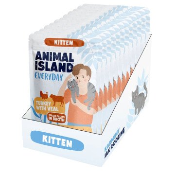 ANIMAL ISLAND Everyday Kitten Turkey with veal Box - wet cat food - 12x85g ANIMAL ISLAND Everyday Kitten Turkey with veal Box - wet cat food - 12x85g