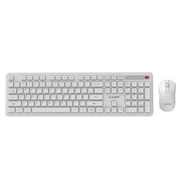 Gembird KBS-WPS-01 Slim Pro Business wireless desktop set, white, US layout