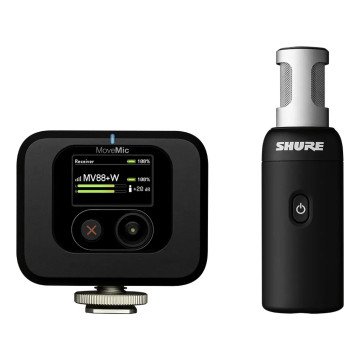 Shure MV88+W-KIT-Z6 - wireless stereo microphone with an on-camera receiver Shure MV88+W-KIT-Z6 - wireless stereo microphone with an on-camera receiver