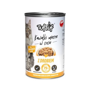 TUF TUF Pieces of meat in sauce with poultry - wet cat food - 415g