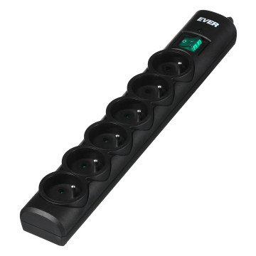 Ever Optima 3m Black 6 AC outlet(s) 250 V Ever Optima 3m Black 6 AC outlet(s) 250 V