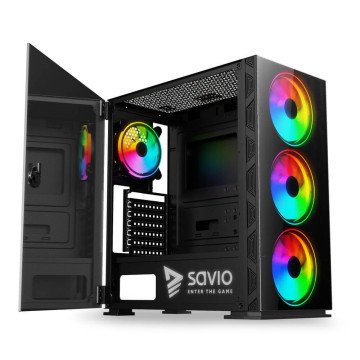 SAVIO PC Case Prime X1 ARGB Glass Black SAVIO PC Case Prime X1 ARGB Glass Black