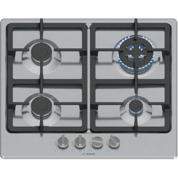 Bosch Serie 4 PGH6B5K90 hob Stainless steel Built-in 60 cm Gas 4 zone(s)
