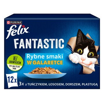 Felix Fantastic fish flavors in jelly with tuna, salmon, cod and flatfish - (12x 85 g) Felix Fantastic fish flavors in jelly with tuna, salmon, cod and flatfish - (12x 85 g)