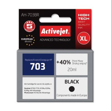 Activejet AH-703BR Ink (replacement for HP 703 CD887AE; Premium; 20 ml; black) Activejet AH-703BR Ink (replacement for HP 703 CD887AE; Premium; 20 ml; black)