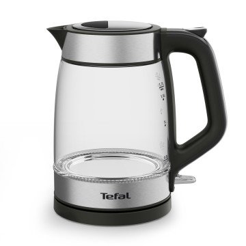 Tefal Glass Kettle KI605830 electric kettle 1.7 L 2200 W Black, Silver, Transparent