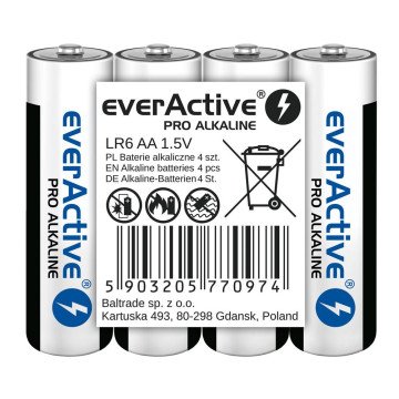 Alkaline batteries everActive Pro Alkaline LR6 AA - 4 pieces Alkaline batteries everActive Pro Alkaline LR6 AA - 4 pieces