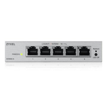 Zyxel GS1200-5V3 Managed L2 Gigabit Ethernet (10/100/1000) Desktop Grey Zyxel GS1200-5V3 Managed L2 Gigabit Ethernet (10/100/1000) Desktop Grey