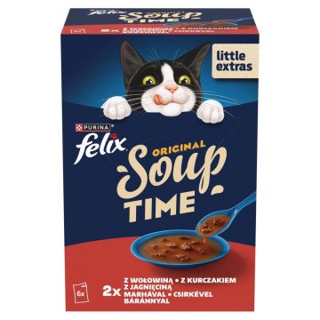 PURINA Felix Original Soup Time Box Beef, lamb, chcken - wet cat food - 6x48g PURINA Felix Original Soup Time Box Beef, lamb, chcken - wet cat food - 6x48g