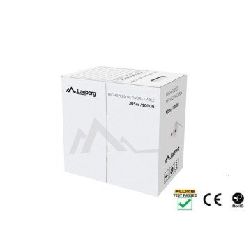 LANBERG CABLE UTP CAT.5E 305M WIRE CU BLACK FLUKE LANBERG CABLE UTP CAT.5E 305M WIRE CU BLACK FLUKE