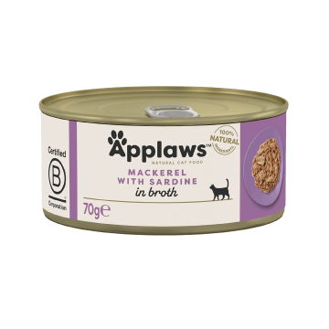 APPLAWS Mackerel with sardine in broth - wet cat food - 70g